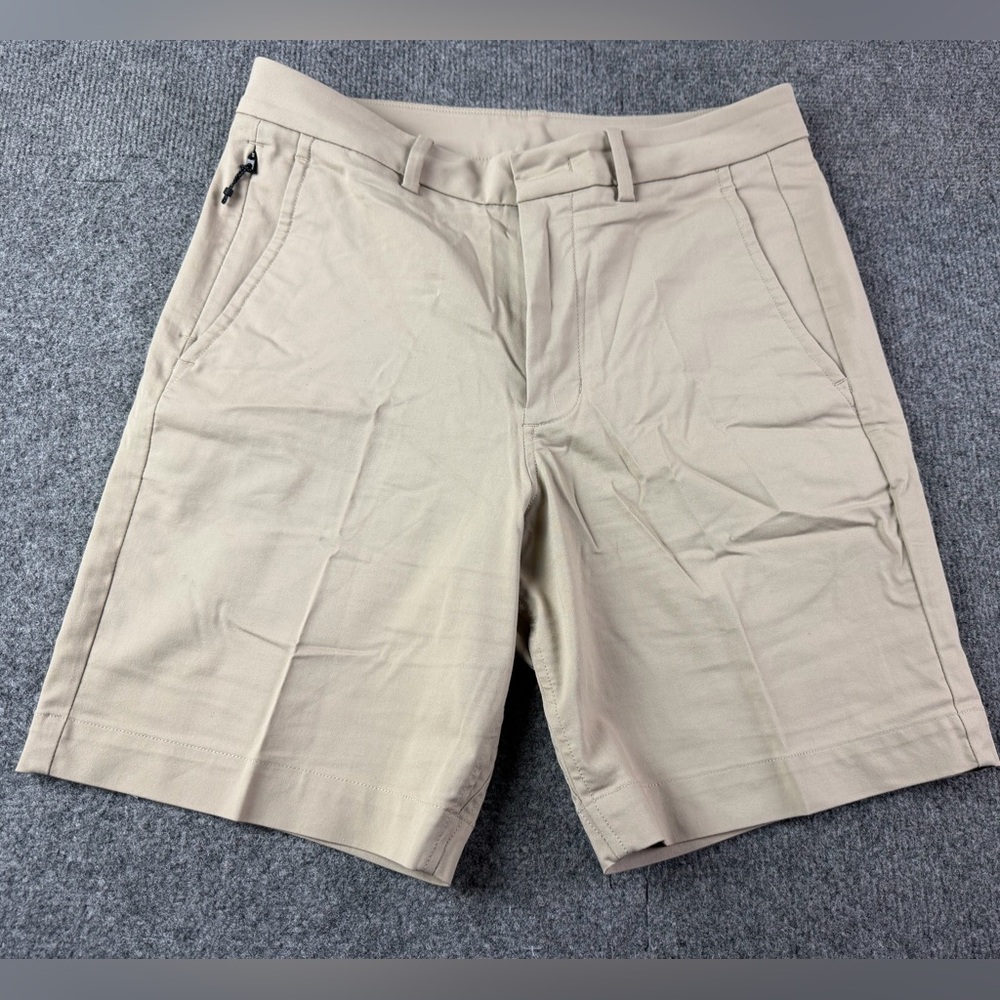 Kit And ace Mens Cotton Blend Flat Front 8" Golf Shorts Size 30 Khaki